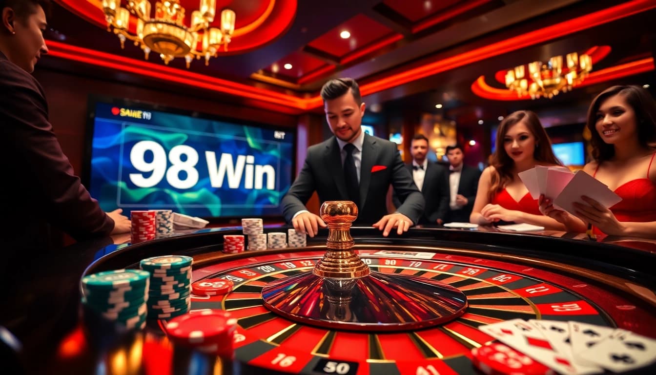 Experience the thrill of the casino with a stunning 98 win roulette table scene