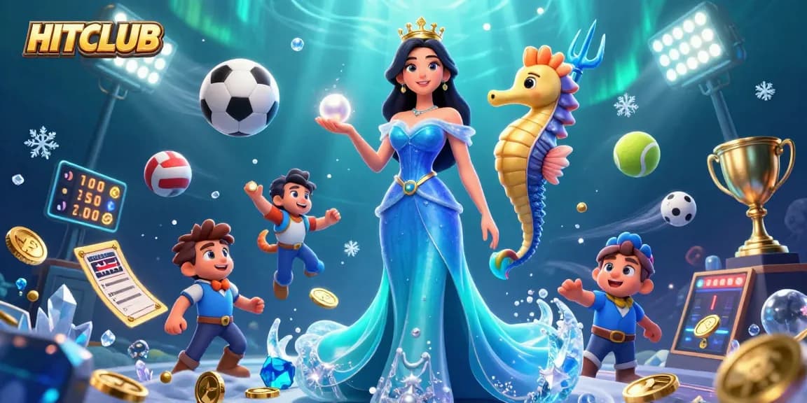 Experience thrilling gaming at HITCLUB with an underwater casino illustration showcasing excitement and treasures.