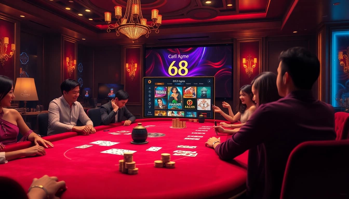 Engaged players enjoying the thrilling 68 game bài at a luxurious casino.