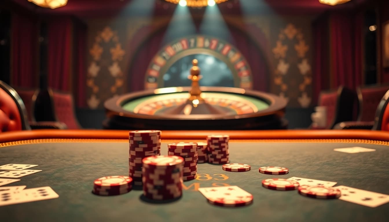 High-stakes poker action at a luxurious casino featuring dh88-inspired design elements.