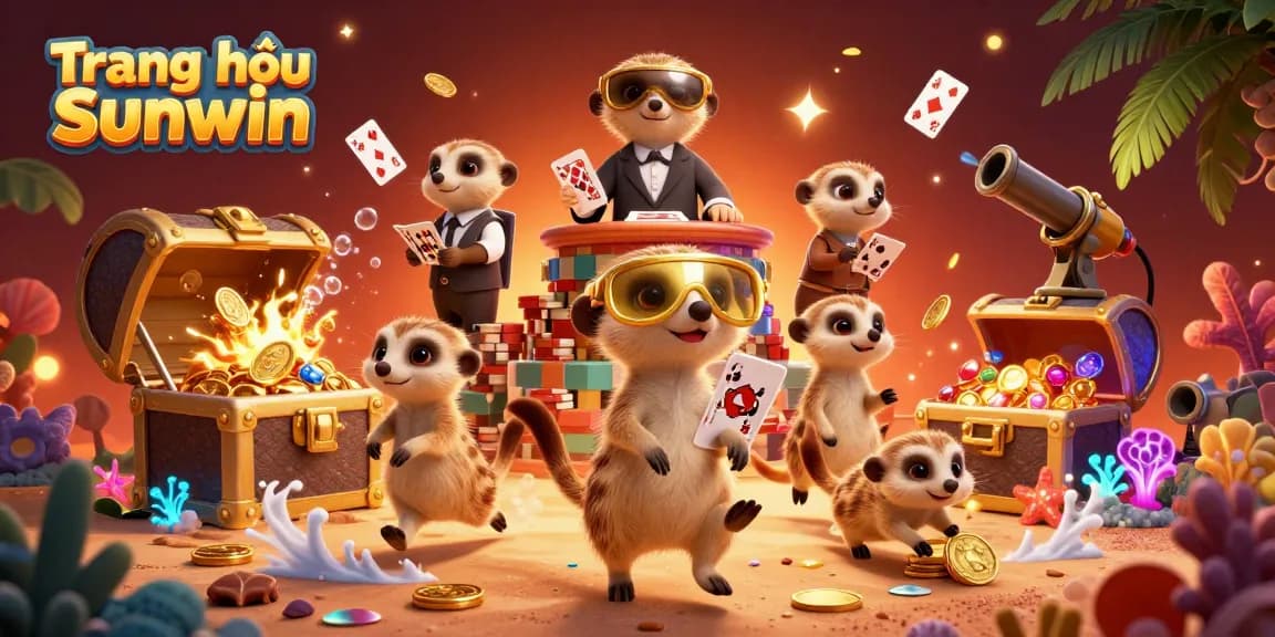 Experience the thrill of gaming at Trang chủ Sunwin with a vibrant meerkat casino scene and dynamic gameplay elements.
