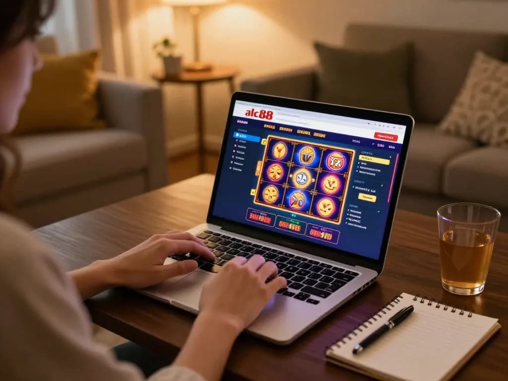 Experience winning strategies on alc88's online casino platform with a cozy gaming setup.