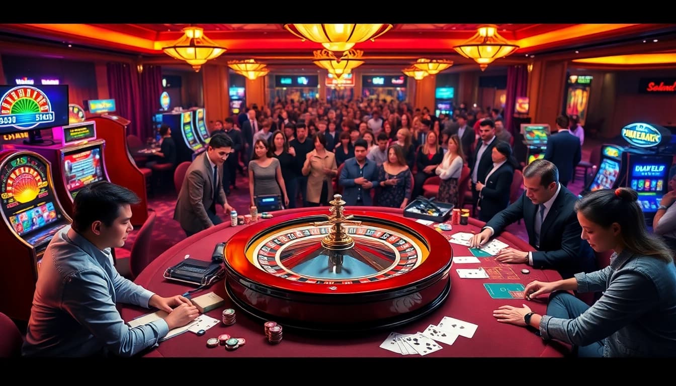 Experience an exhilarating casino moment with 8DAY's roulette and poker action.