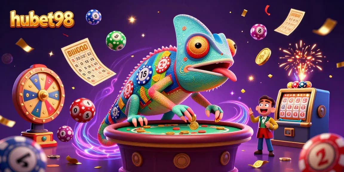 Experience the vibrant hubet98 casino atmosphere with dynamic lottery and casino elements.