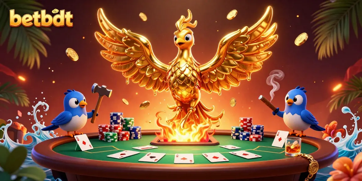 Experience winning moments at betbdt with a thrilling 3D casino scene featuring poker elements.