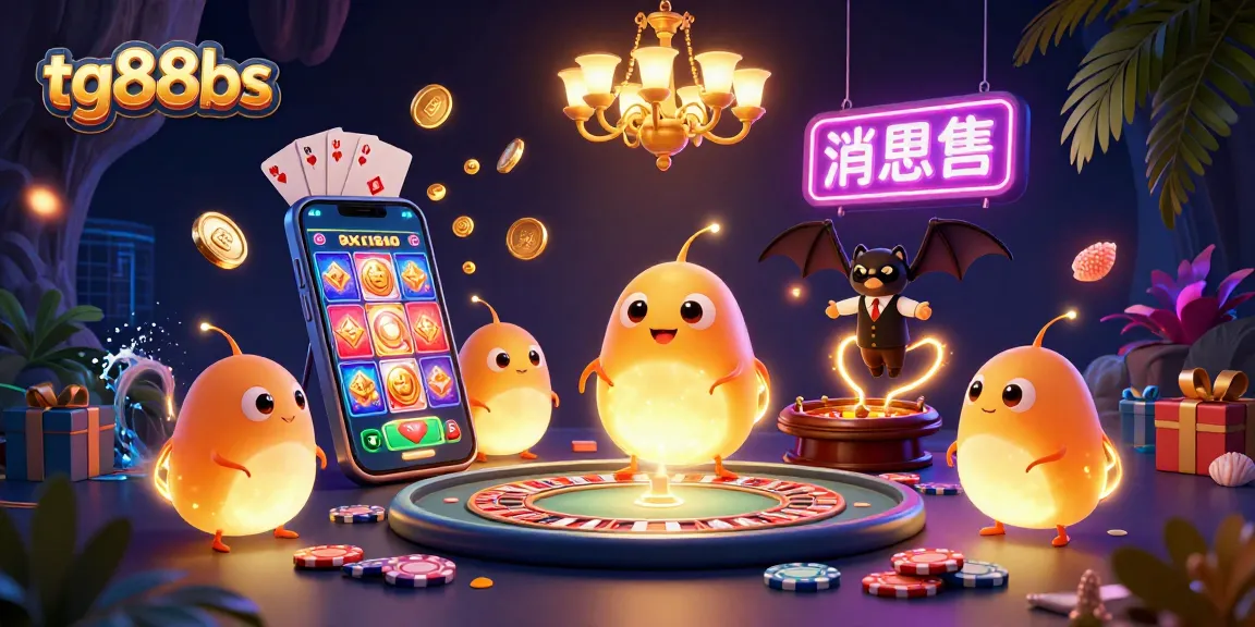 tg88bs illuminates a cave casino, showcasing vibrant glowworms and gaming elements in an energetic scene.