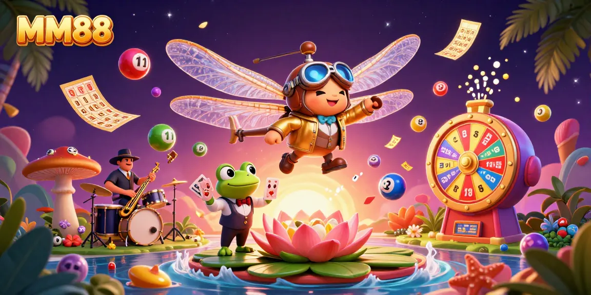 Engage in lively gaming at MM88 with vibrant lottery balls and dynamic casino action