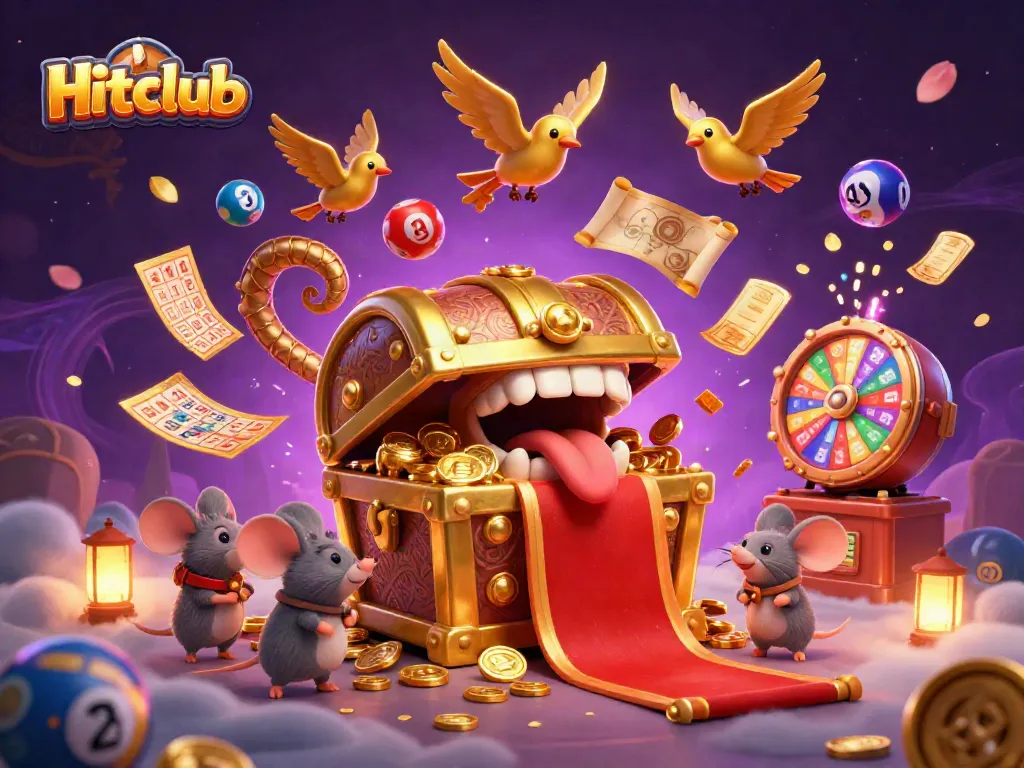 Engage with Hitclub's vibrant lottery scene featuring colorful games and rewards