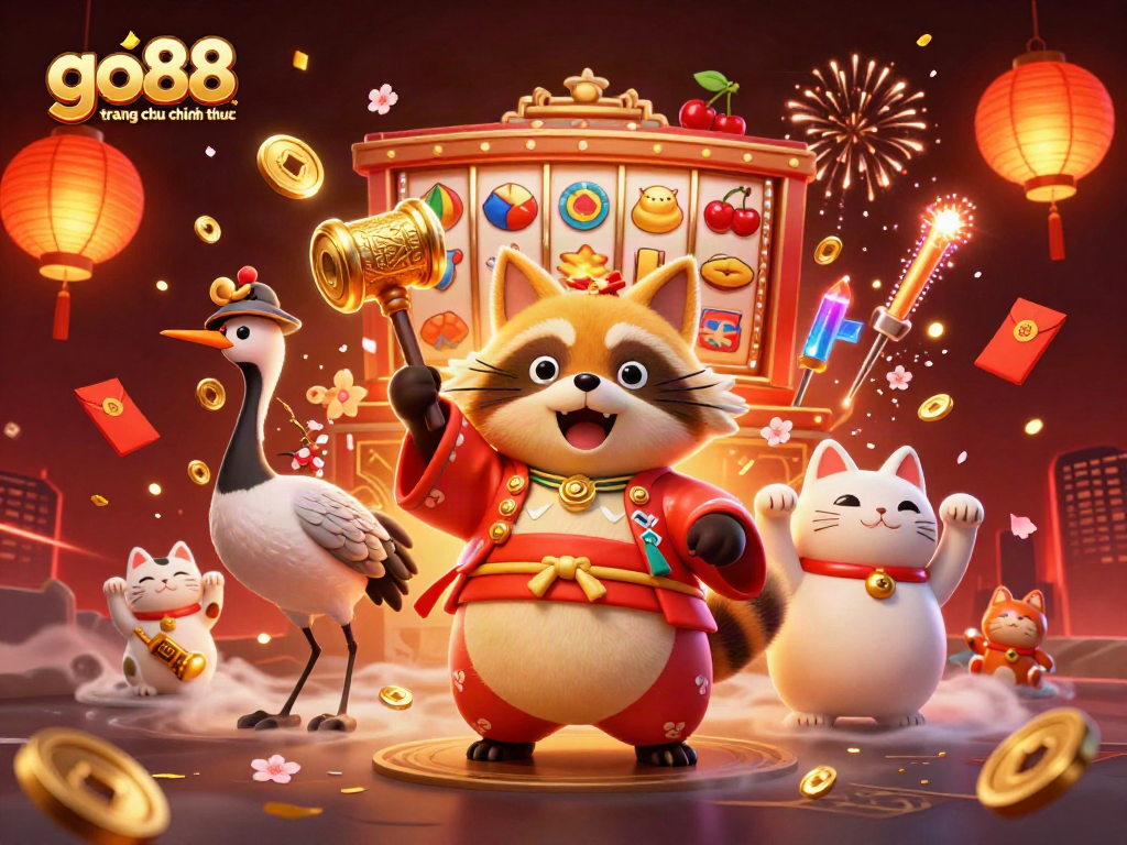 Win big with go88 trang chu chinh thuc at this vibrant casino-themed illustration.