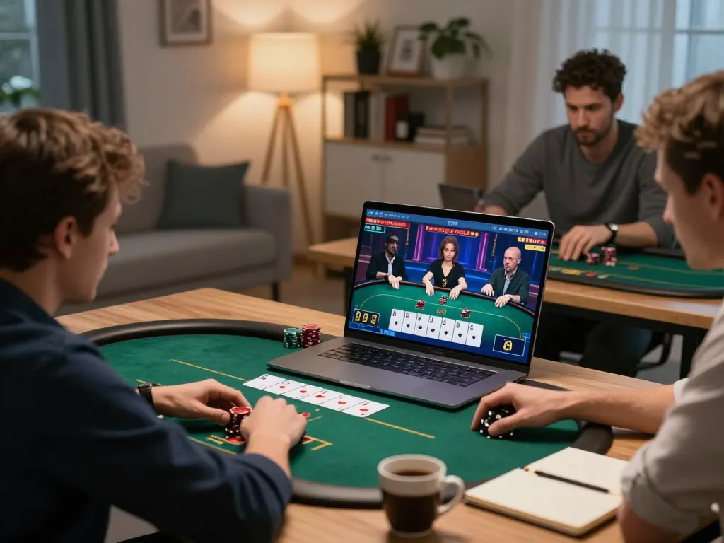 Intense gameplay of 789win online poker with players focused on strategy and betting.