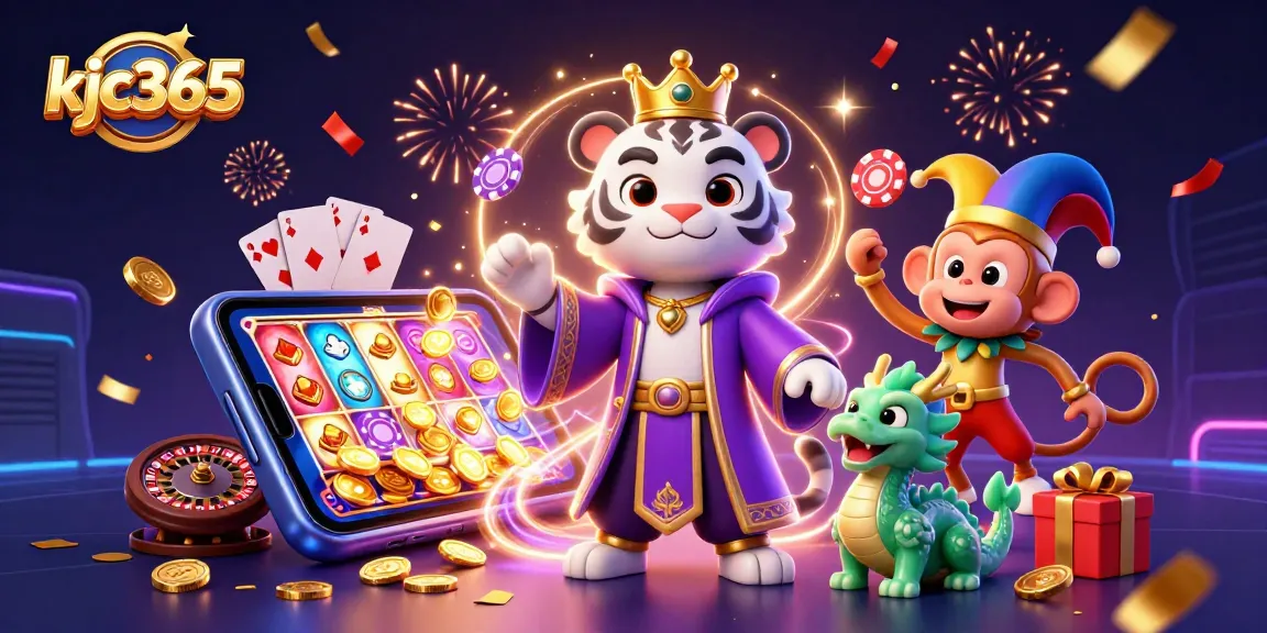 Engage with kjc365 for thrilling slot adventures alongside a regal tiger and playful monkey!