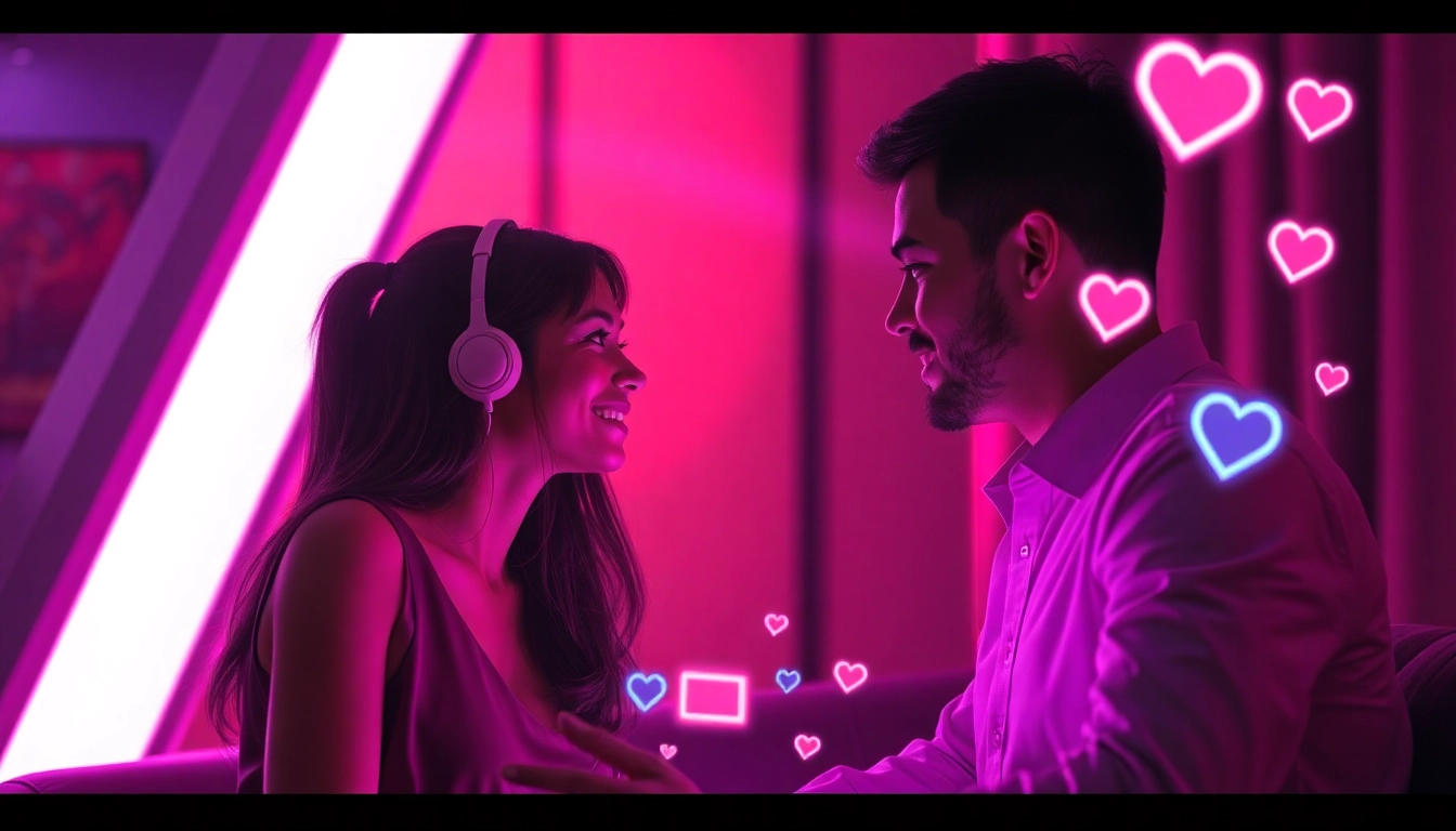 Engage in vibrant sex ai interactions with AI-generated avatars in a digital setting.