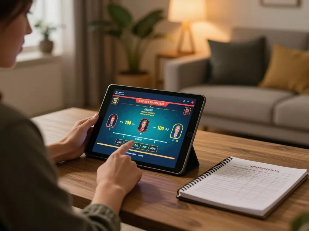 Engaging in online gameplay with bl5555 tablet showing live dealer game strategy.