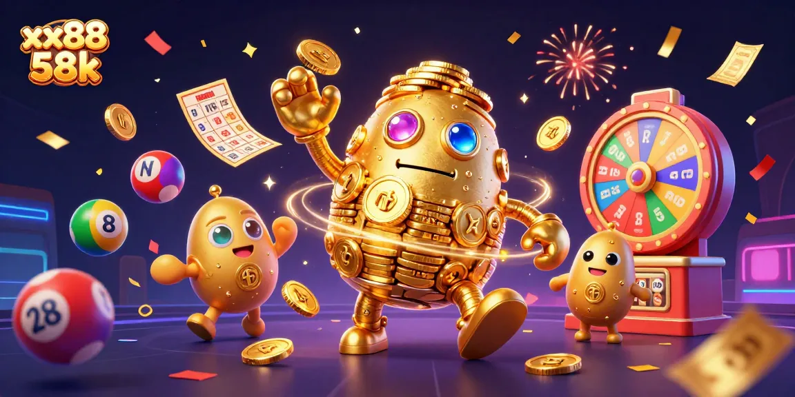 Experience the excitement of xx88 58k with a vibrant 3D casino scene featuring games and fun.