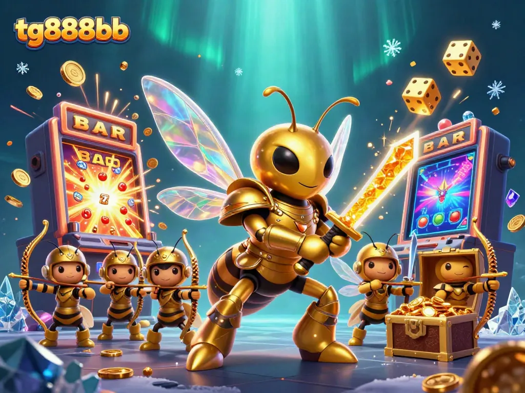 Engage in thrilling gameplay action with tg888bb's dynamic casino scene featuring a jackpot slot machine explosion.