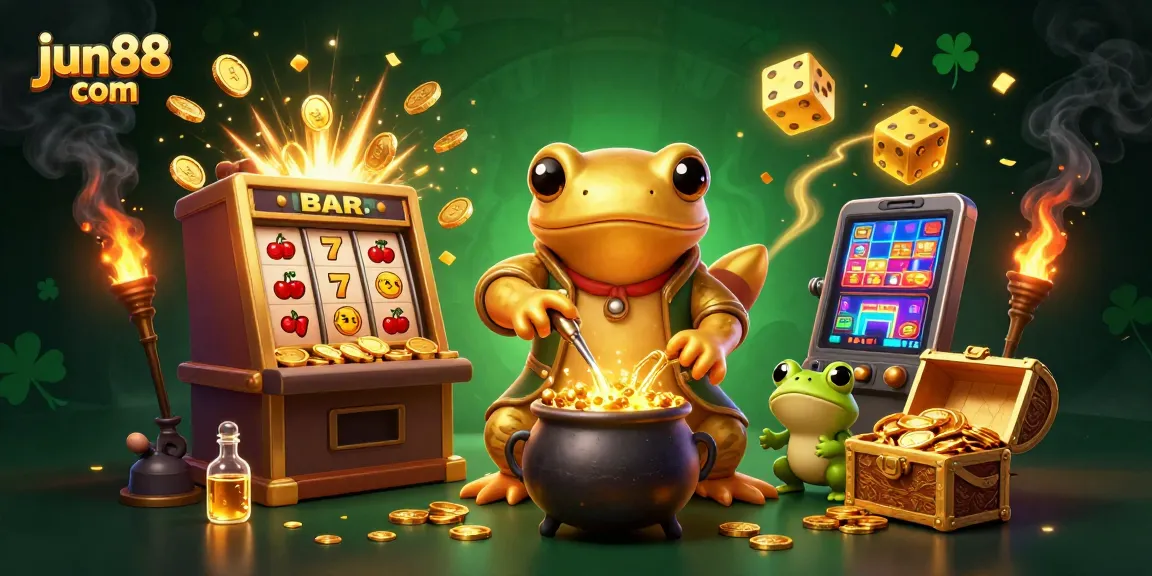 Experience thrilling wins at jun88 com with vibrant casino elements, gold coins, and dynamic gaming action.