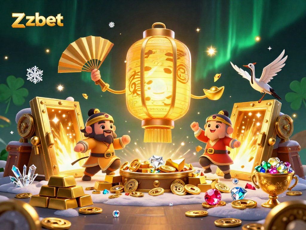 Zbet offers an enchanting casino experience with golden lanterns and treasure, captivating players.