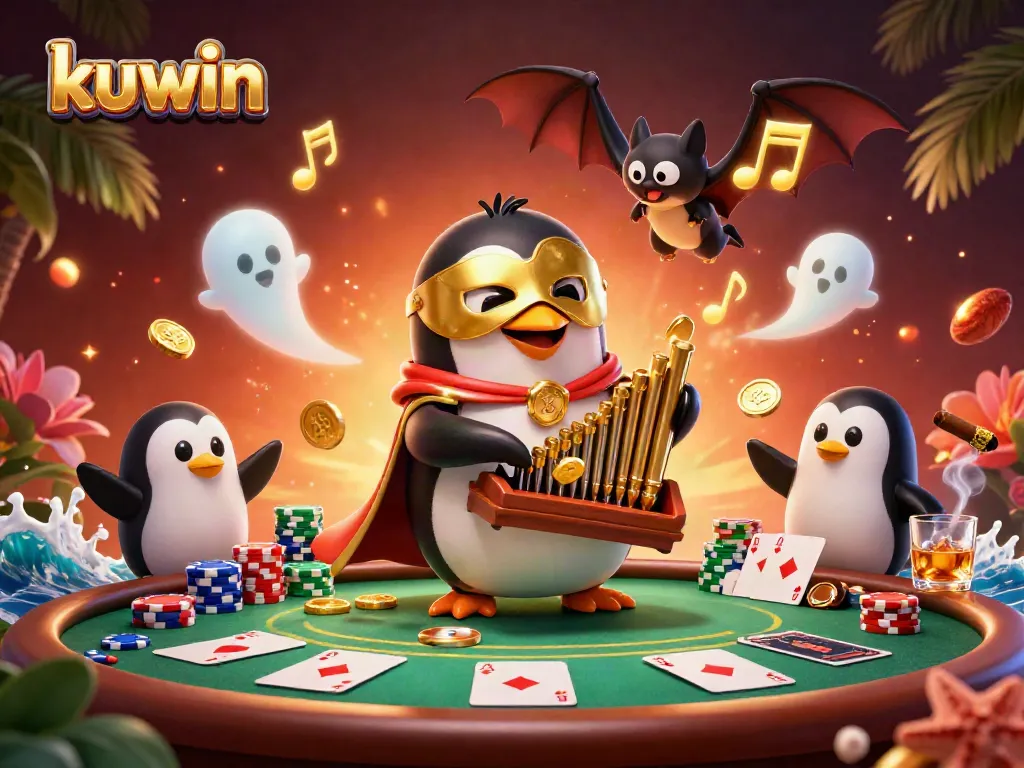Engage with kuwin's thrilling gambling experience while interacting with a vibrant casino scene.