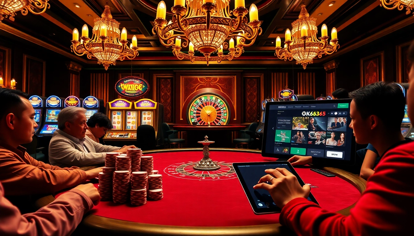Experience thrilling gaming moments at https://ok365.tw/ with vibrant casino tables and excited players.
