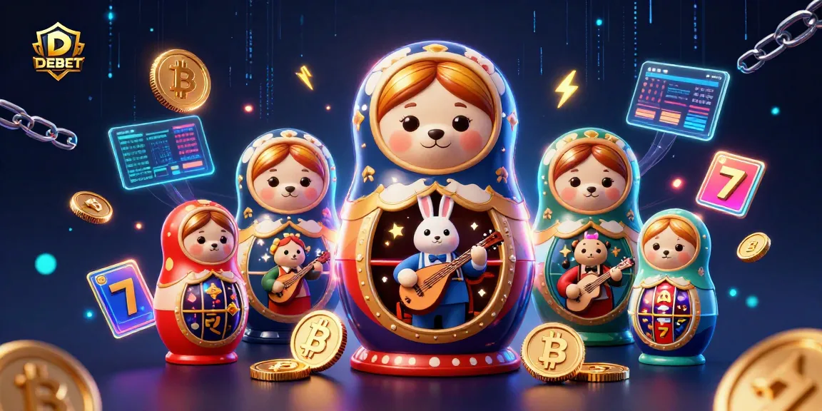 Experience the engaging world of DEBET with vibrant casino elements and animated characters.