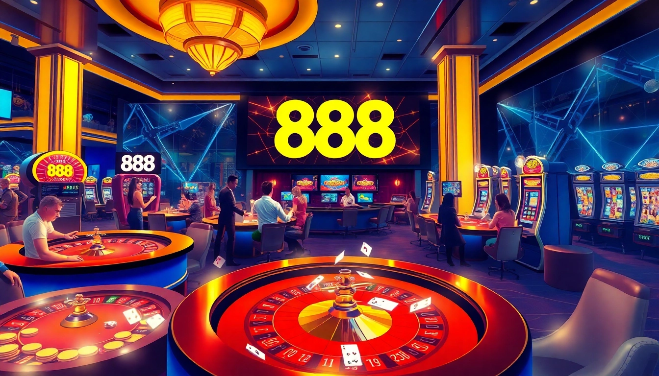 Gambling excitement at 888 NEW online casino with vibrant games and players engaged.