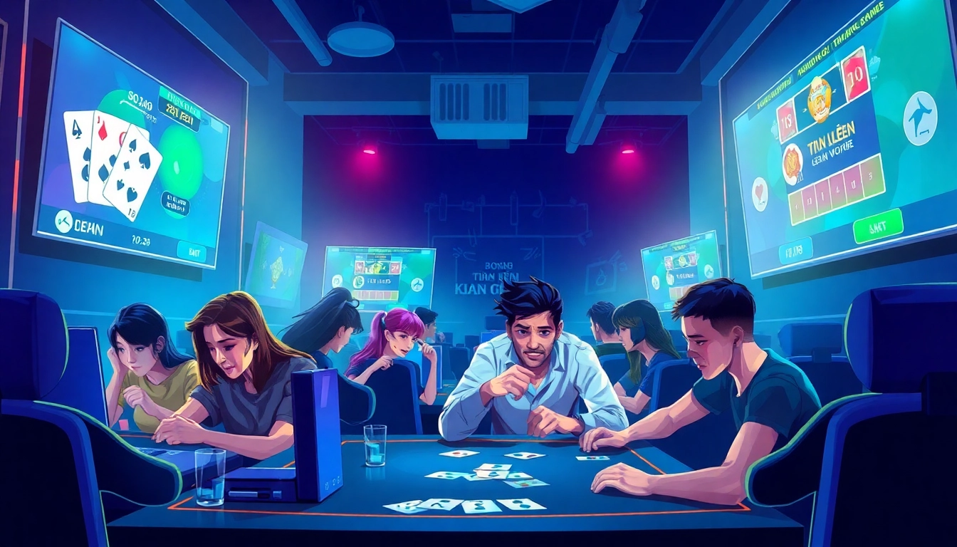 Exciting online card gaming experience at topgamebaidoithuong.mx with players engaged in gameplay.