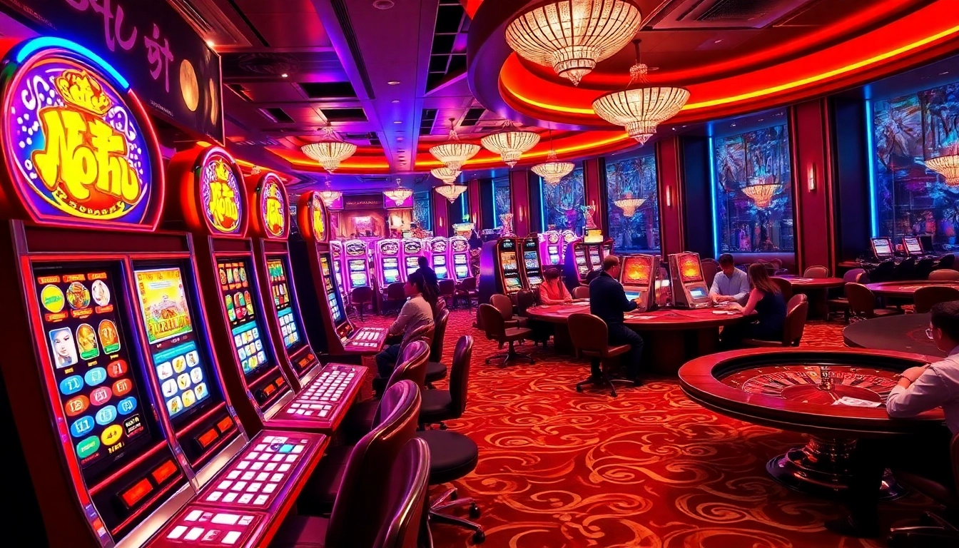 Nohu slot machines entice players with high stakes and thrilling gameplay in a luxurious casino setting.