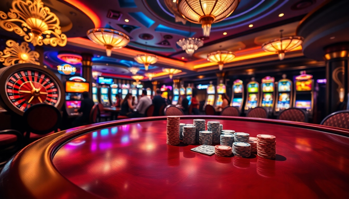 Experience the thrill of jl55 as players engage in poker and roulette in a luxurious casino setting.