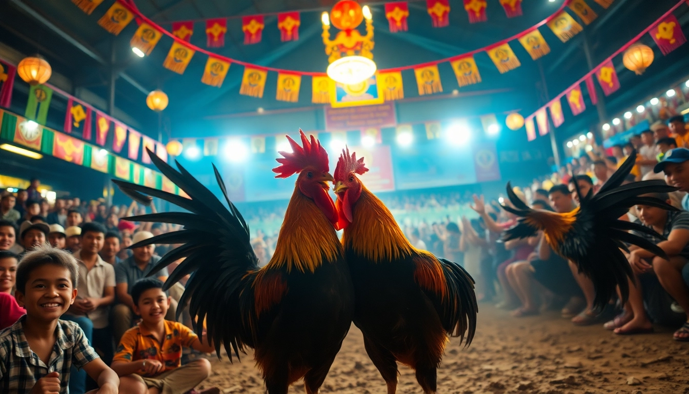 Live cockfighting excitement at sv368win.live with thrilling rooster match.