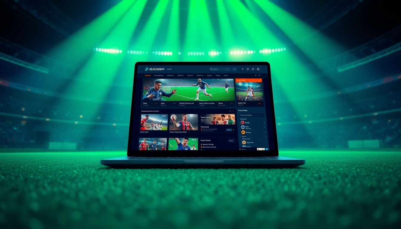 Engaging online sports streaming interface preview at joemadfan.com showcasing live football matches and user-friendly features.