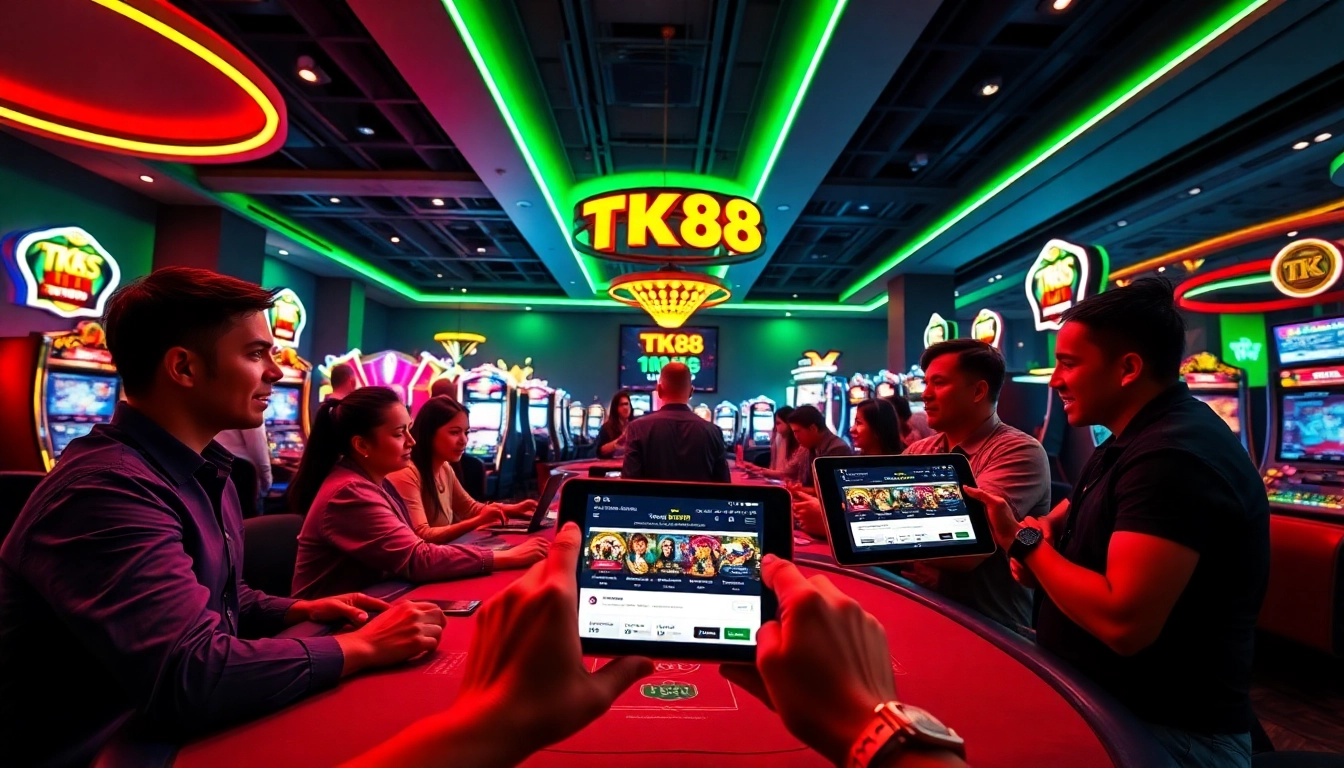 Exciting online gaming experience at tk88win.live with vibrant casino atmosphere and engaged players.