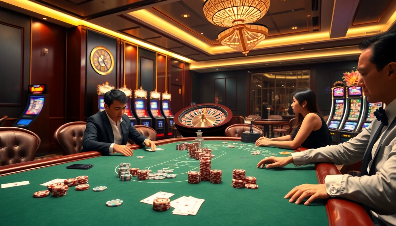 Experience the thrill of 98win at a luxurious poker table with high-stakes action.