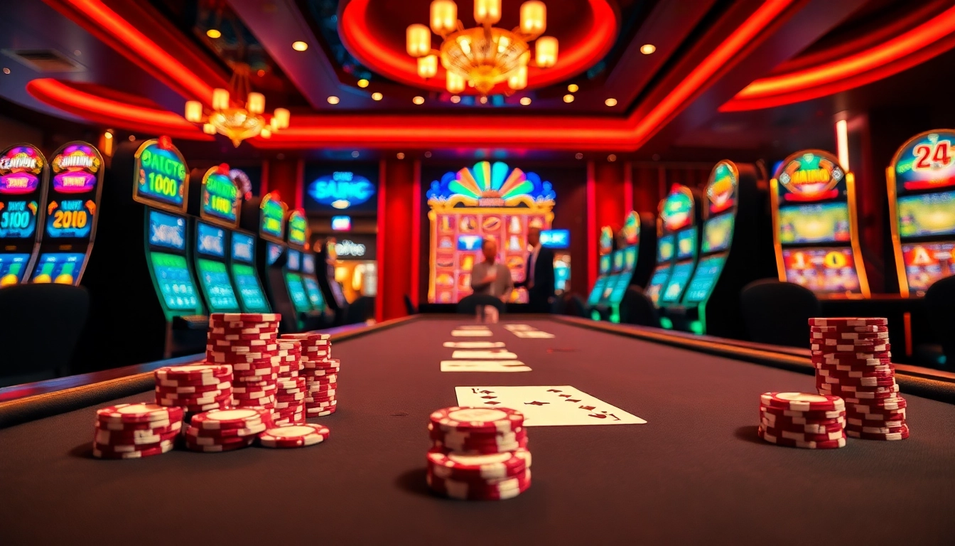 Experience thrilling bets at https://789win939.com/ with vibrant casino tables and flashing slot machines.