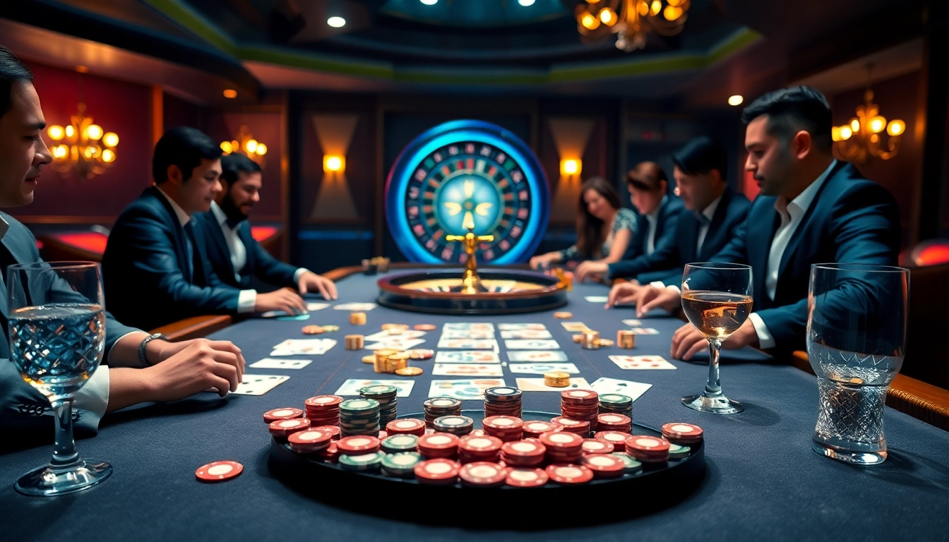 High-stakes poker action at a luxurious casino table featuring https://hitclub9.vip/ elements.