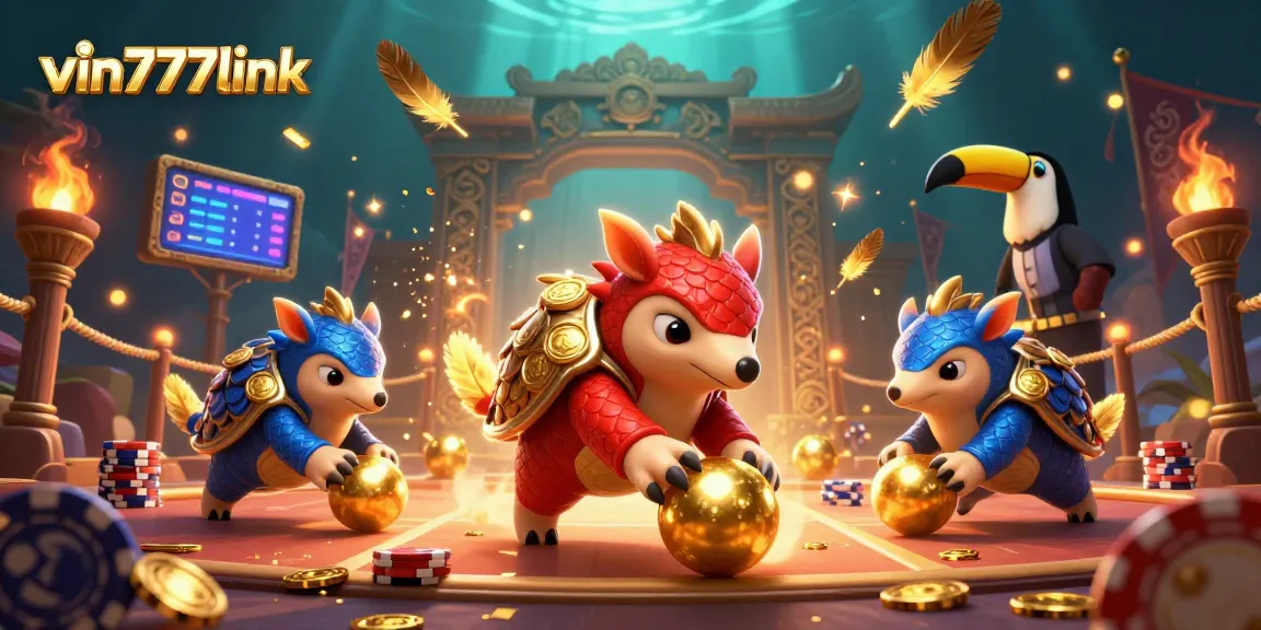Experience the thrill of vin777link with vibrant pangolins battling through poker chips.